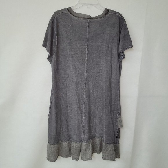 Patrice Breal Womens‎ Sweater Dress Size L(12/14) Ruffled Abstract Short Sleeve - Picture 2 of 9